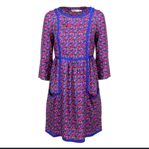 See by Chloe silk printed boho designer formal contemporary purple spring $500 - Picture 1 of 9